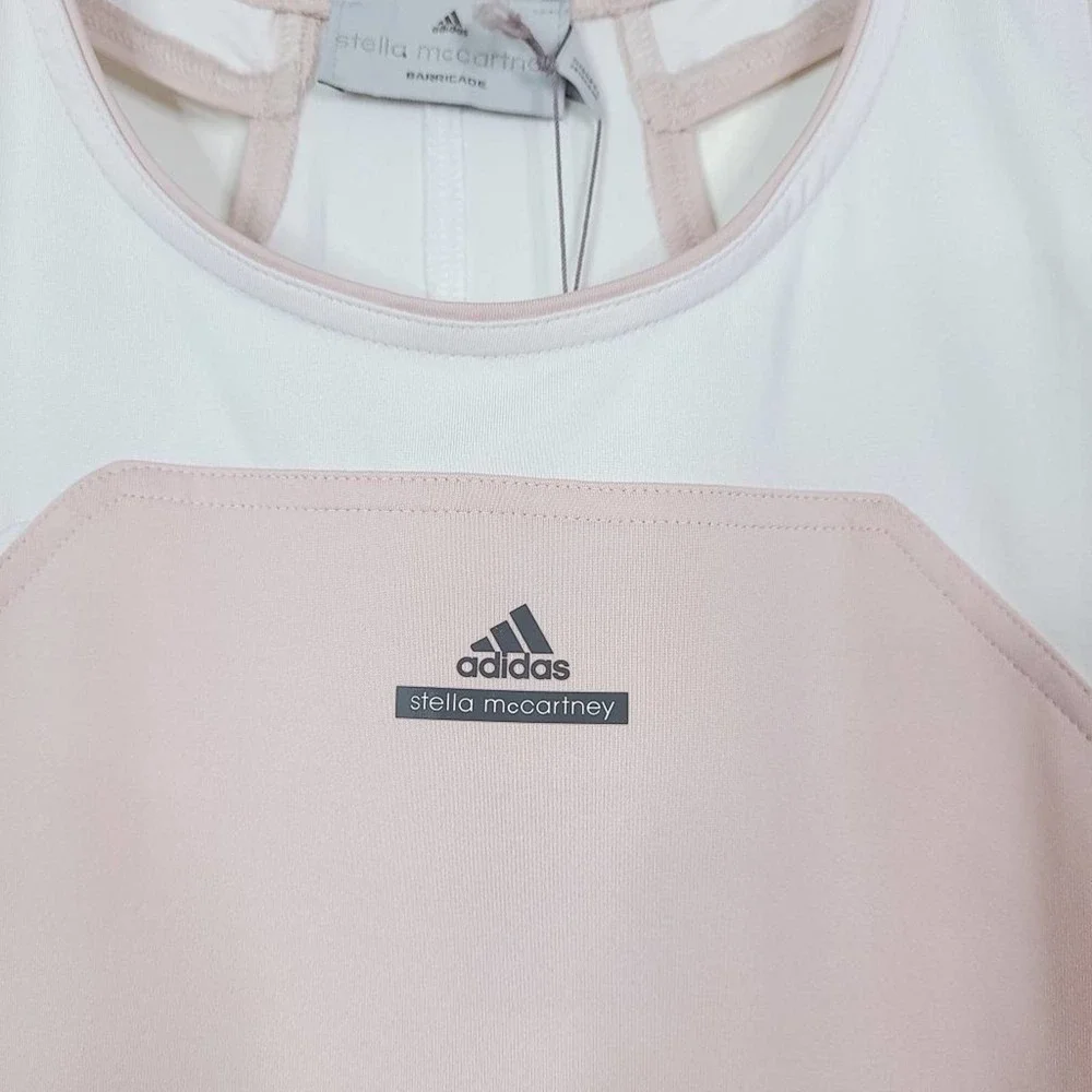 ADIDAS x STELLA McCARTNEY Barricade Tennis Athletic Tank Top Salmon White NWT L - Picture 4 of 12